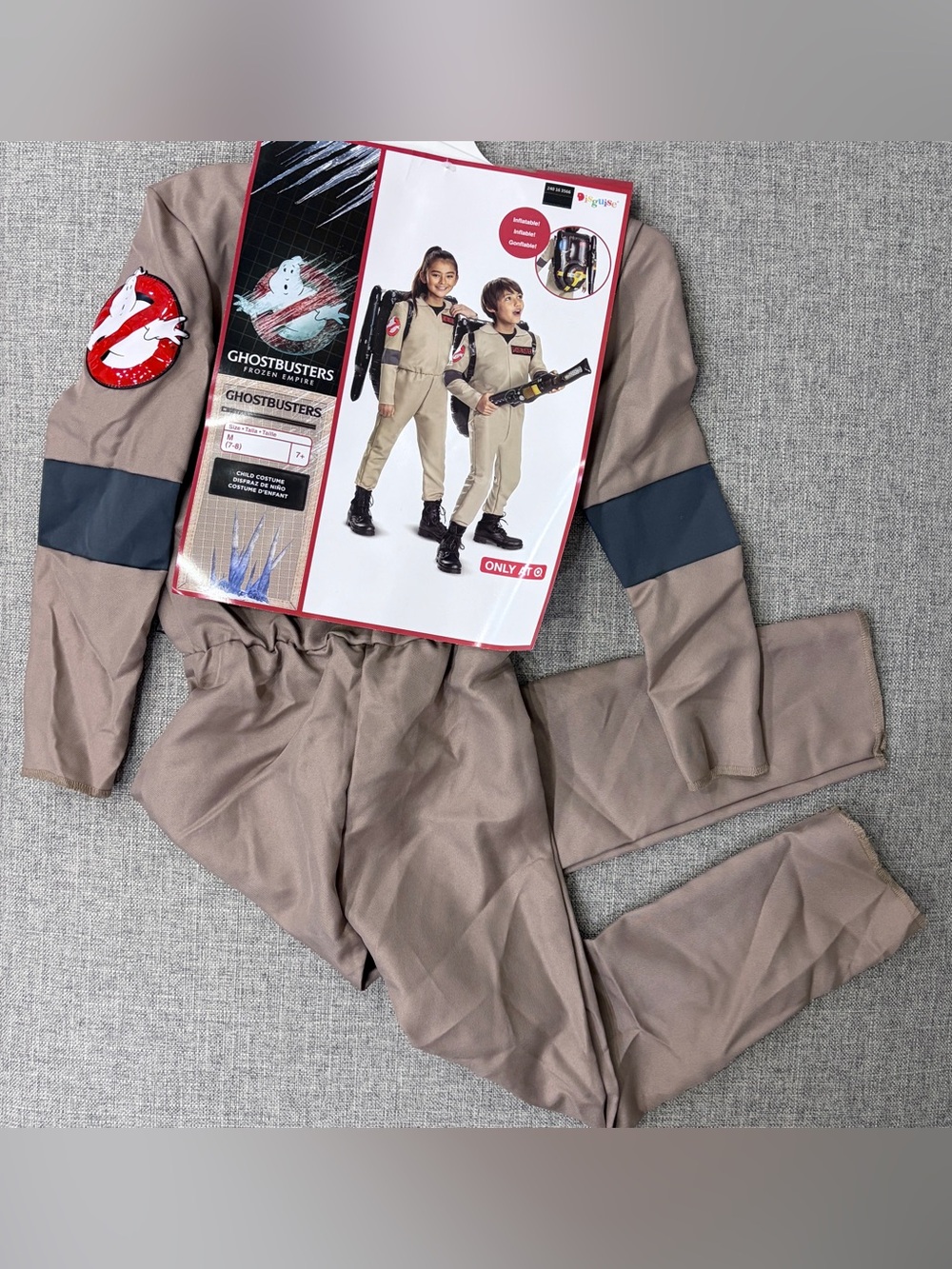 *NEW* Ghostbusters Child Medium 7/8 with inflatable “pack” for the back NWT